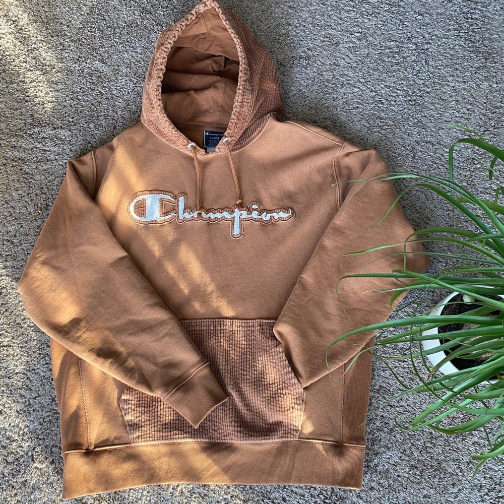 Golden/Bronze, Corduroy Champion Hoodie/Sweatshirt